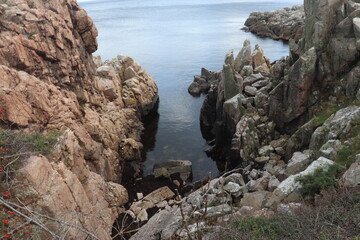 rocky cliff at ocean