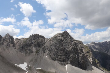 Mountain with interresting Rock formation and blue sky