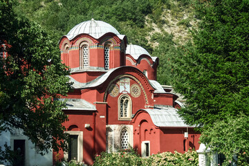 Main church and chapel of the manastir pecka patrijarsija monastery in Decan, Kosovo. It is the...