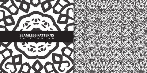 Classic batik seamless pattern background geometric mandala wallpaper. elegant traditional floral motif