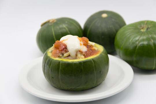 zucchini stuffed with meat and a variety of sauces