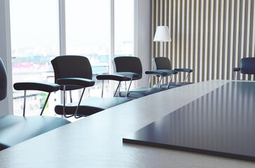 conference business room with a big window