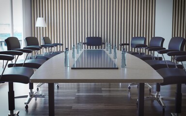 conference room interior with big window. conference concept