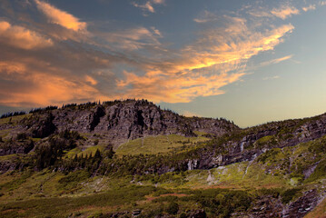 sunset in the mountains