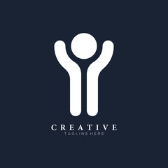 Elegant white happy young boy icon symbol