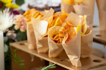 banana snacks on the table close-up image