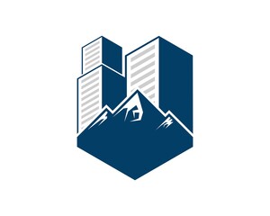 Mountain with city building in the behind