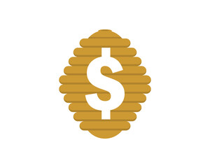 Beehive with dollar symbol inside