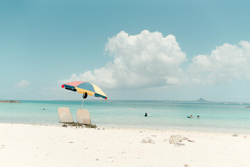 Okinawa, Sea, Parasols / 沖縄の海とパラソル