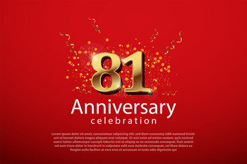 81 years anniversary celebration logo vector template design illustration
