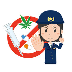 薬物使用にストップをかける女性警察官