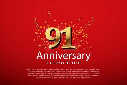 91 years anniversary celebration logo vector template design illustration