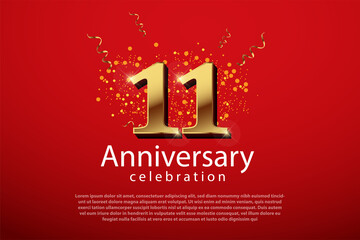 11 years anniversary celebration logo vector template design illustration