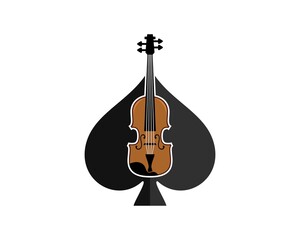 Fototapeta premium Black spade with musical violin inside