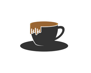 Coffee cup with over flow coffee logo