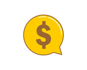 Bubble chat with dollar symbol inside