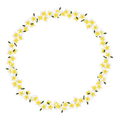 circle of yellow flowers