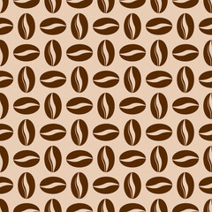 seamless pattern of coffee beans for coffee shop background. decoration cafe, place to eat and culinary events. for a coffee themed greeting card. for coffee-themed fabric motifs