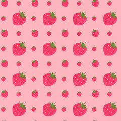 Watercolor pattern, strawberries on a background, paper texture.