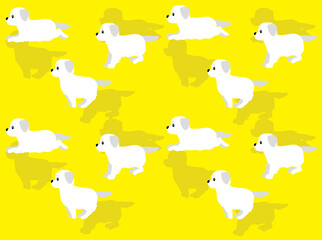 Animal Animation Running Dog Kuvasz Seamless Background