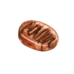 Watercolor Easter sweets, pastries. Chocolate candy