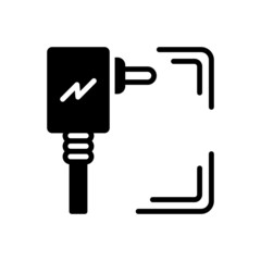 Black solid icon for adapter