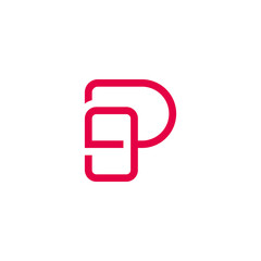 letter pg linked linear geometric simple brand identity vector