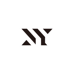 letter ny geometric lines triangle shape logo vector - obrazy, fototapety, plakaty