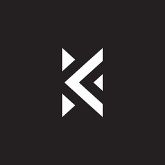 letter k abstract geometric triangle line logo vector