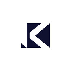 letter ik geometric abstract geometric square logo vector