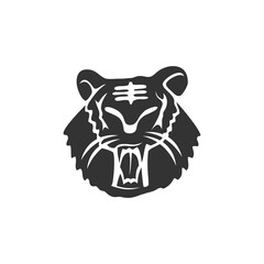 Tiger head Strong Animal mascot Illustration Template Isolated