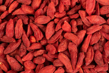 close up of dried Chinese wolfberries