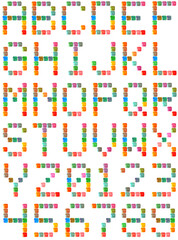 Alphabet palets translucides, chiffres et lettres