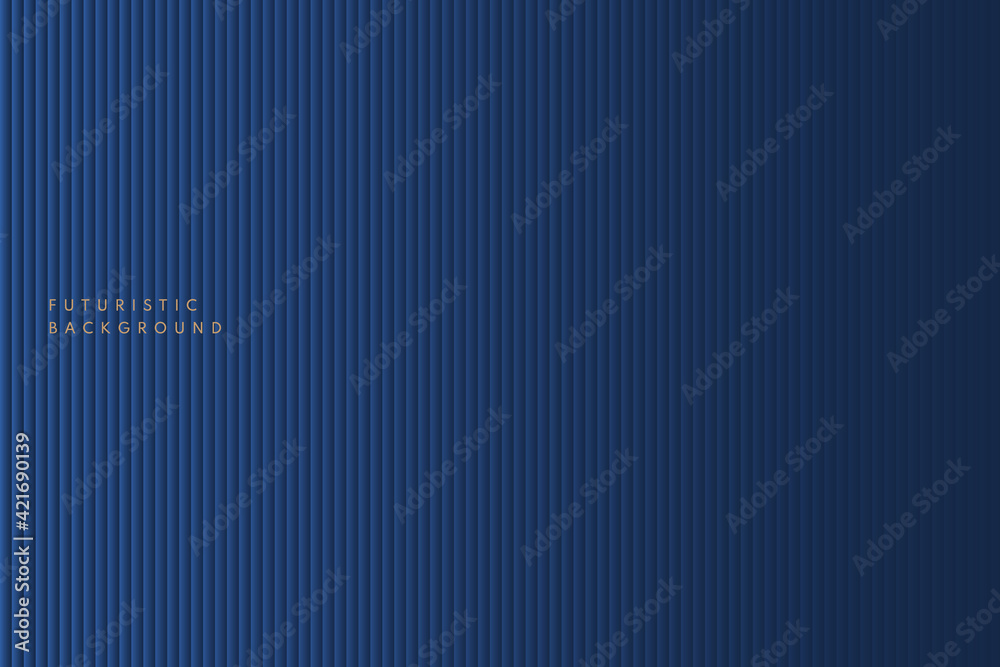 Poster abstract dark blue gradient striped lines vertical texture on dark background with copy space. moder
