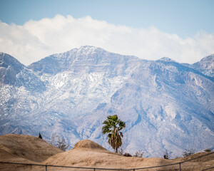 mountain landscape with blue sky and clouds