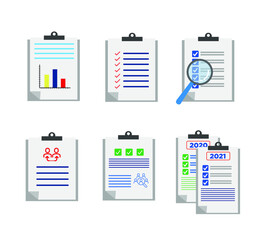 Icono de papeles, documentos e informes, vector