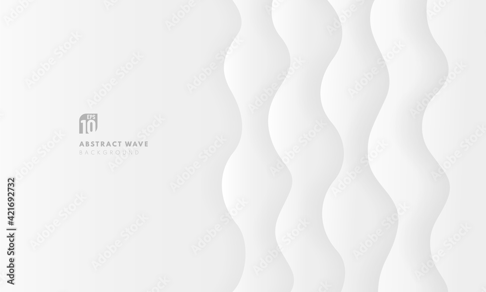 Poster abstract background 3d white and grey curved layers background with shadow paper art style. you can 