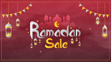 Ramadan sale banner vector template