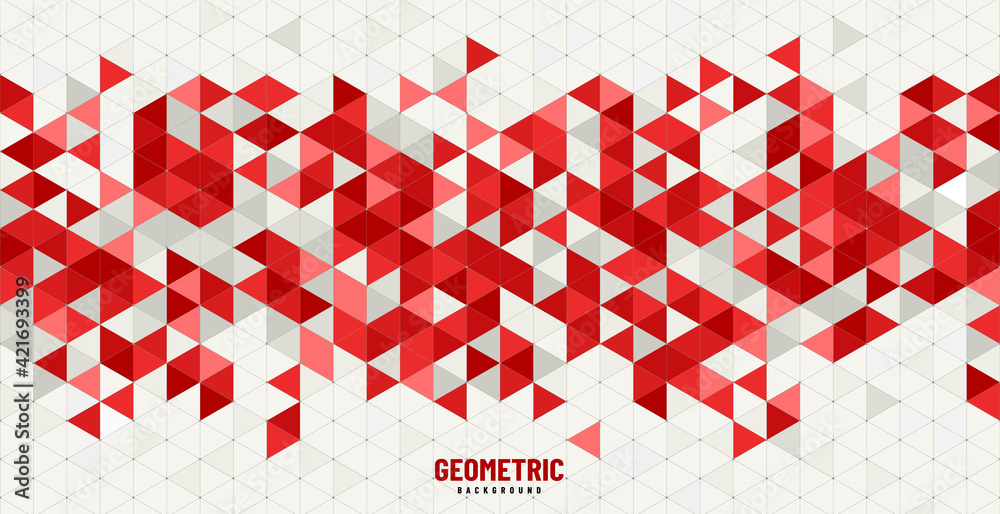 Canvas Prints abstract red and grey color of modern technology square geometric pattern design. you can use for co