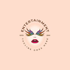 beauty face art entertainment logo icon vector template