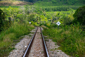 railroad tracks in the countryside