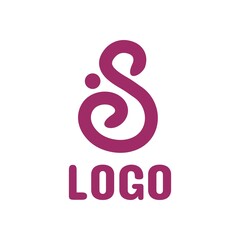 purple alter logo line art abstract modern design style vector illustration