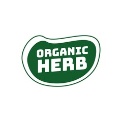 organic herb product tag green design vector