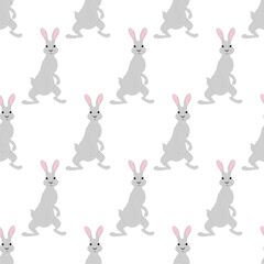 Rabbit cute animal vector illustration seamless pattern