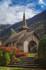 Fototapeta na wymiar Chamonix, la Chapelle des Praz