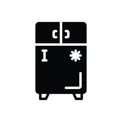 Black solid icon for refrigerator