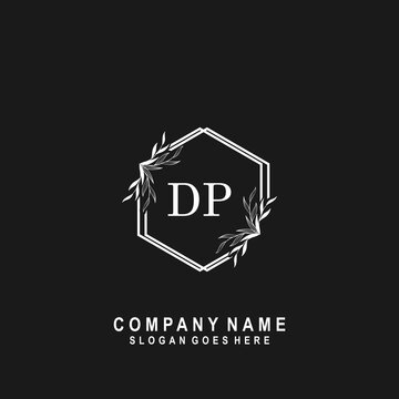 Initial letter DP Signature, beauty monogram and elegant logo design, handwriting logo of initial signature, wedding, fashion, floral and botanical with creative template