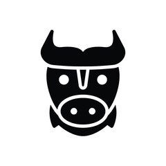 Black solid icon for buffalo