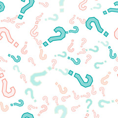 Quiz seamless pattern. Question marks, doubt, faq