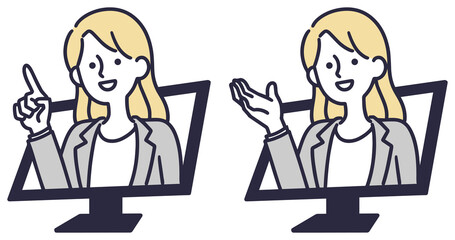 オンライン　案内　オペレーター女性